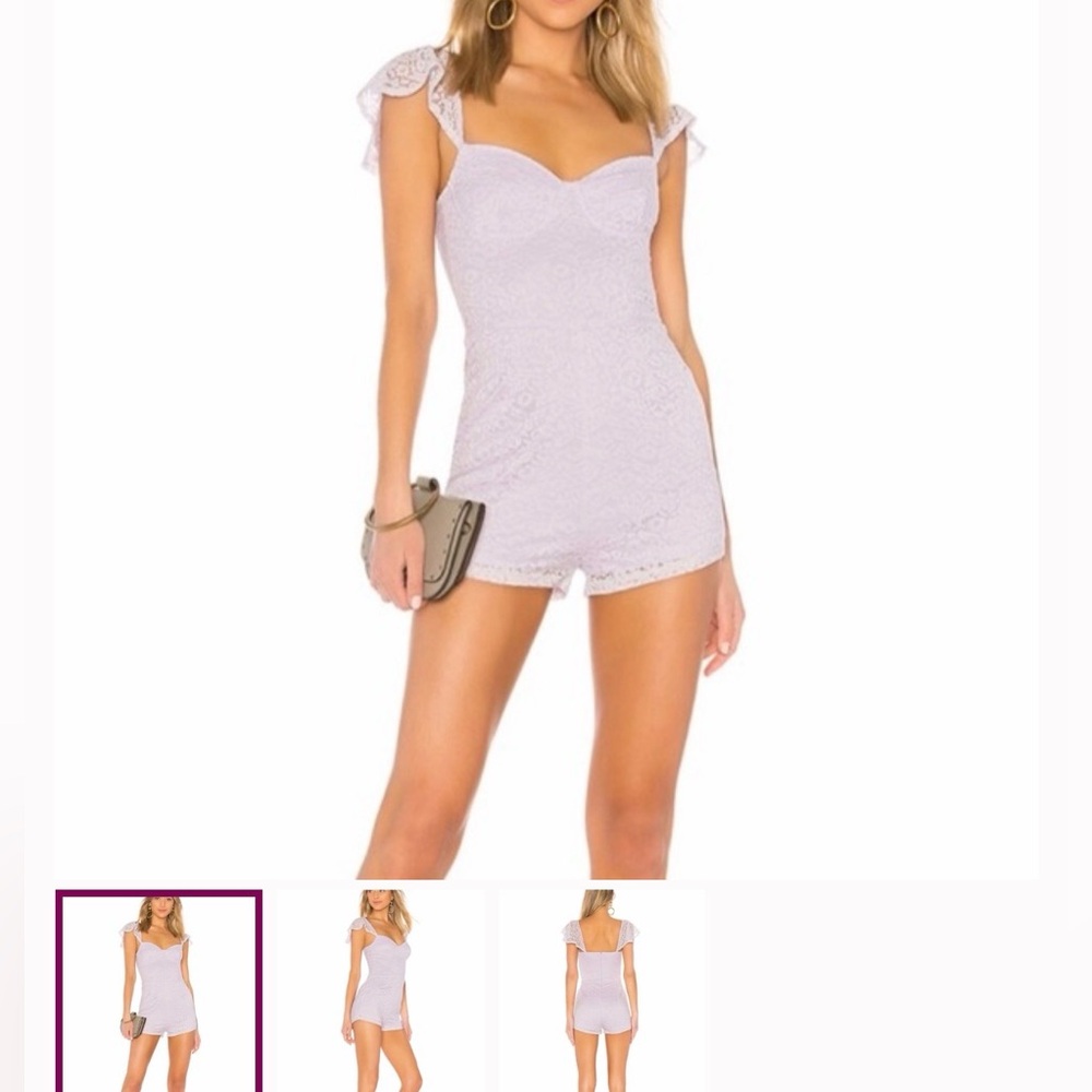 by the way. Perla Lace Romper Lavender - Revolve
